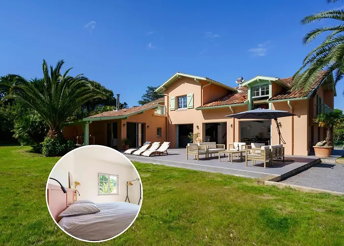 Familiale A Biarritz, Parc Prive, Pelote Basque & Boulodrome 4* 比亚里茨